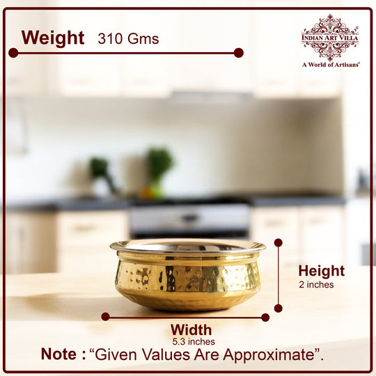 Steel Brass Hammered Handi – Serveware