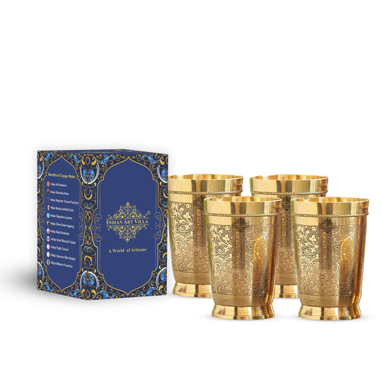 Indian Art Villa brass tumbler crafted for daily Ayurvedic practices supporting health with heritage drinkware traditions