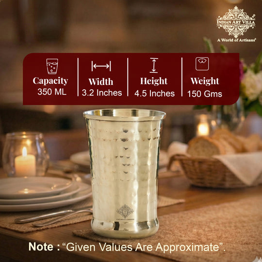 Pure Brass Hammered Design Glass- 350 ML