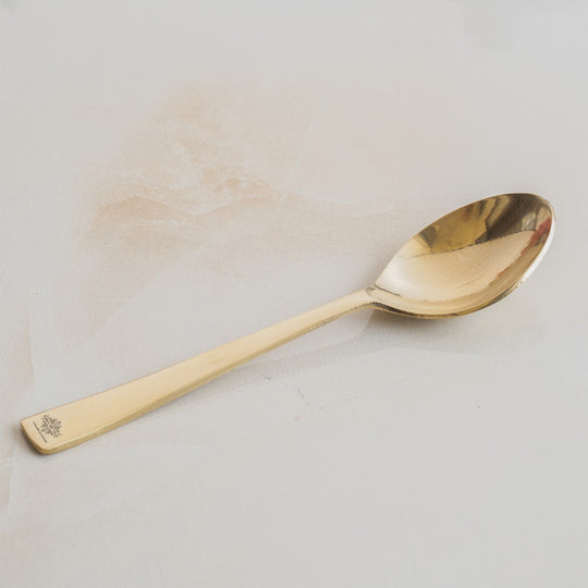 Pure Brass Premium Gold Shine Plain Baby Spoon