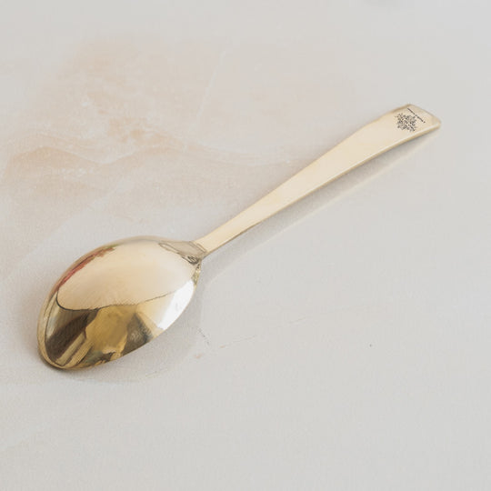 Pure Brass Premium Gold Shine Plain Baby Spoon
