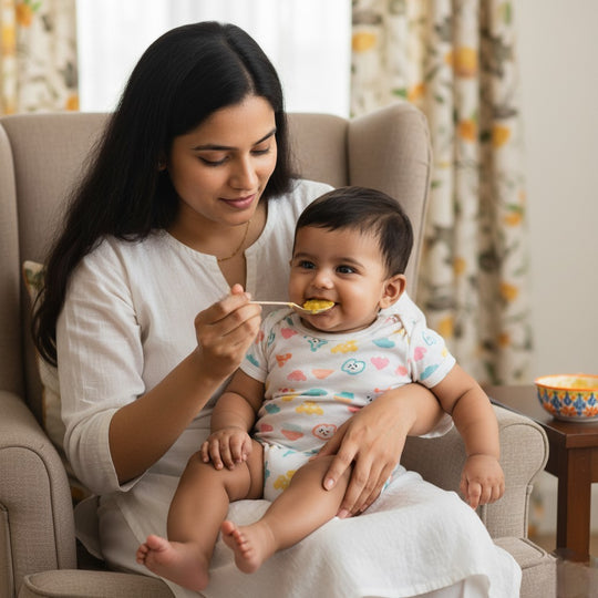 Pure Brass Premium Gold Shine Plain Baby Spoon