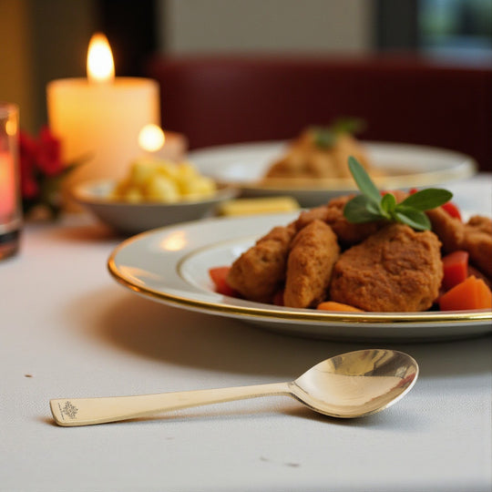 Pure Brass Premium Gold Shine Plain Baby Spoon