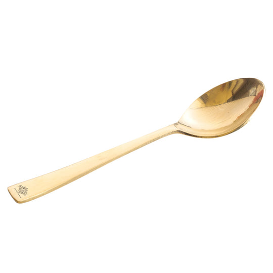 Pure Brass Premium Gold Shine Plain Baby Spoon