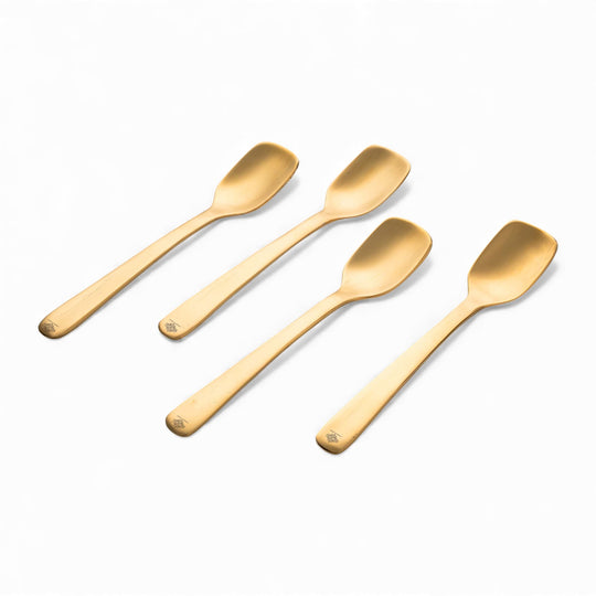 Brass Shine Finish Ice-Cream Spoon, Length-13.97 cm