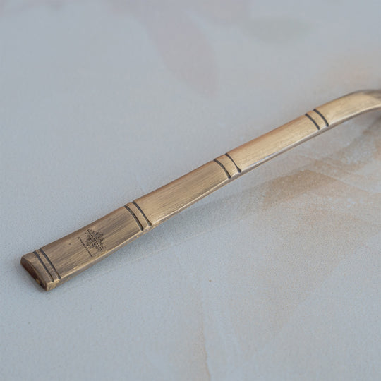 Steel Brass Fork with Bamboo Design Handle