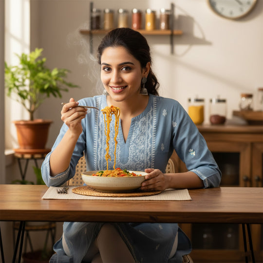 Steel Brass Fork with Bamboo Design Handle