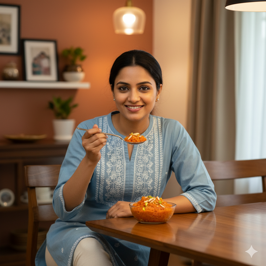 Steel Brass Spoon with Bamboo Design Handle