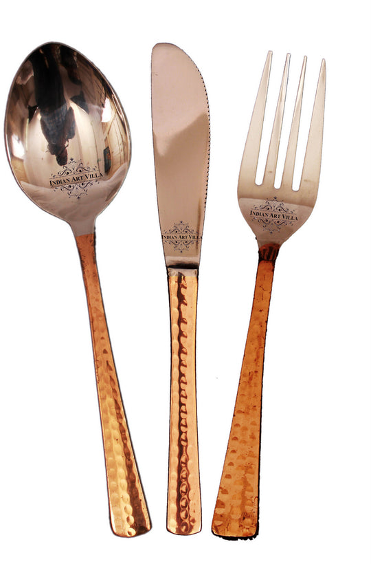 Pure Steel Copper Cutlery Set 1 Spoon|1 Fork| 1 Knife