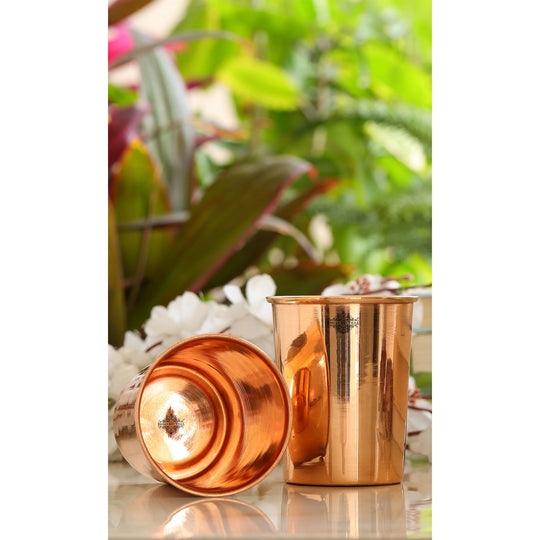 Embossed copper tumbler elegant premium