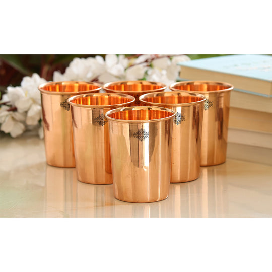 Pure Copper Diamond | Hammered | Shine Finish | Luxury Glasses-275 ML