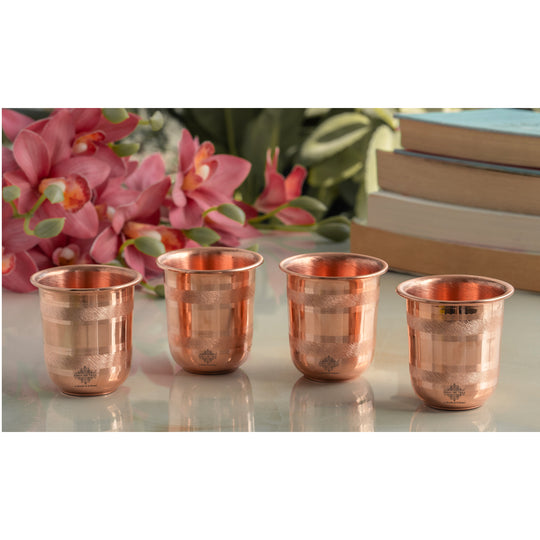 Pure copper tumbler for wellness hydration use