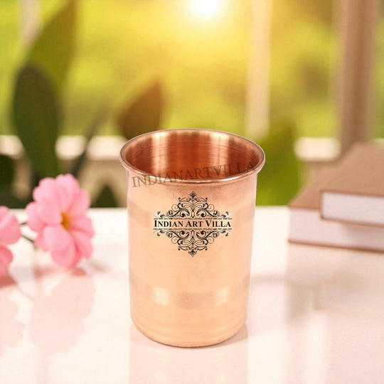 Pure copper drink glass for hydration use
