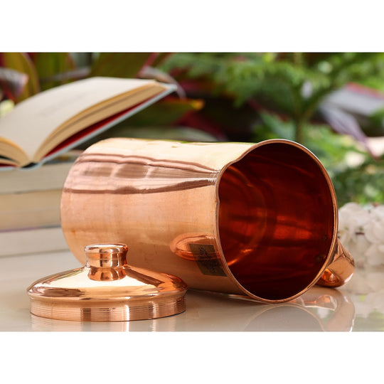 Pure Copper Hammered & Plain Designer Jug With Lid