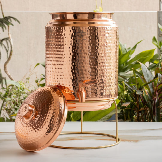 Pure Copper With Hammered Design Water Pot