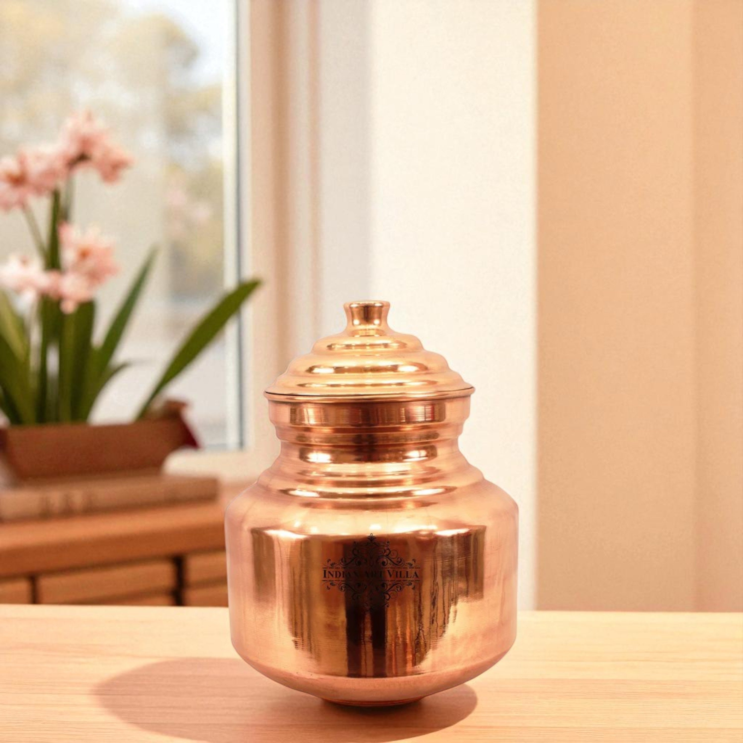Brocca In Rame Indian Art Villa Matka 24 Once | Contenitore Acqua Ayurveda Per Casa E Yoga