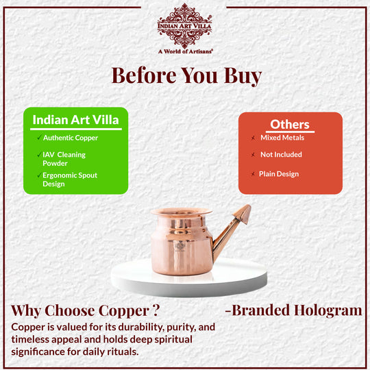 Pure Copper Netipot used for Yoga