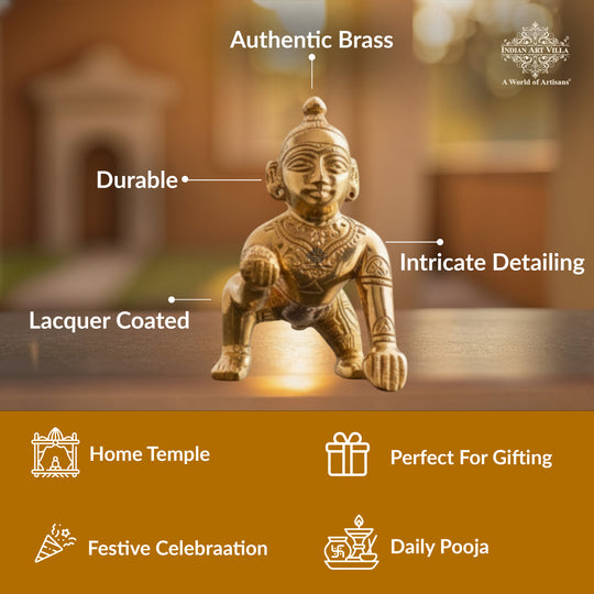 Pure Brass Handmade Laddu Gopal ji