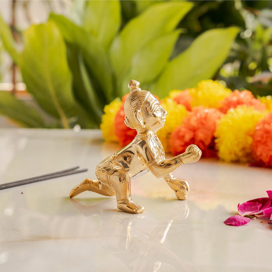 Laddu Gopal Ji Brass Statue for Daily Pooja Use