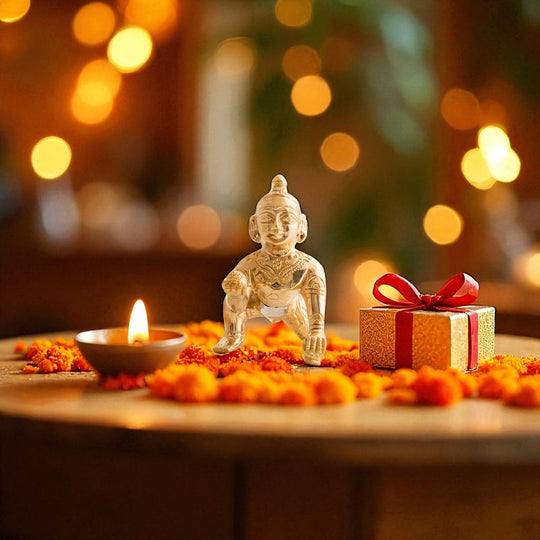 Daily Pooja Brass Laddu Gopal Ji Idol Mandir Murti