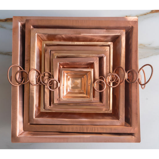 Pure Copper Hawan Kund With Handle On Both Side, For Yagya, Hawan & Poojan Purpose