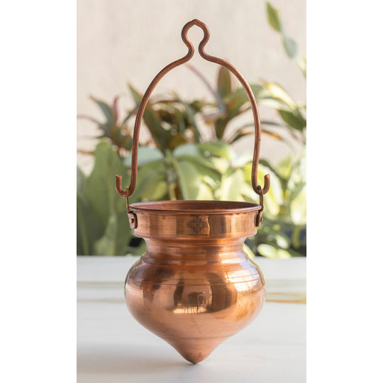 Copper Shiv Ji Jal Dhara container Shivling side view — Indian Art Villa