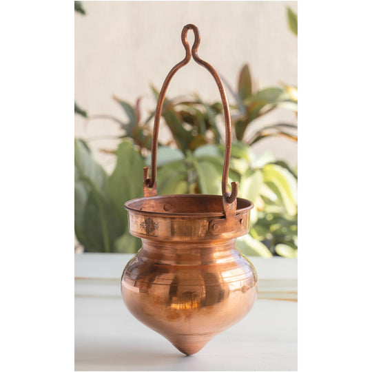 Pure copper Shiv Ji Jal Dhara container Shivling Abhishekam front view — Indian Art Villa