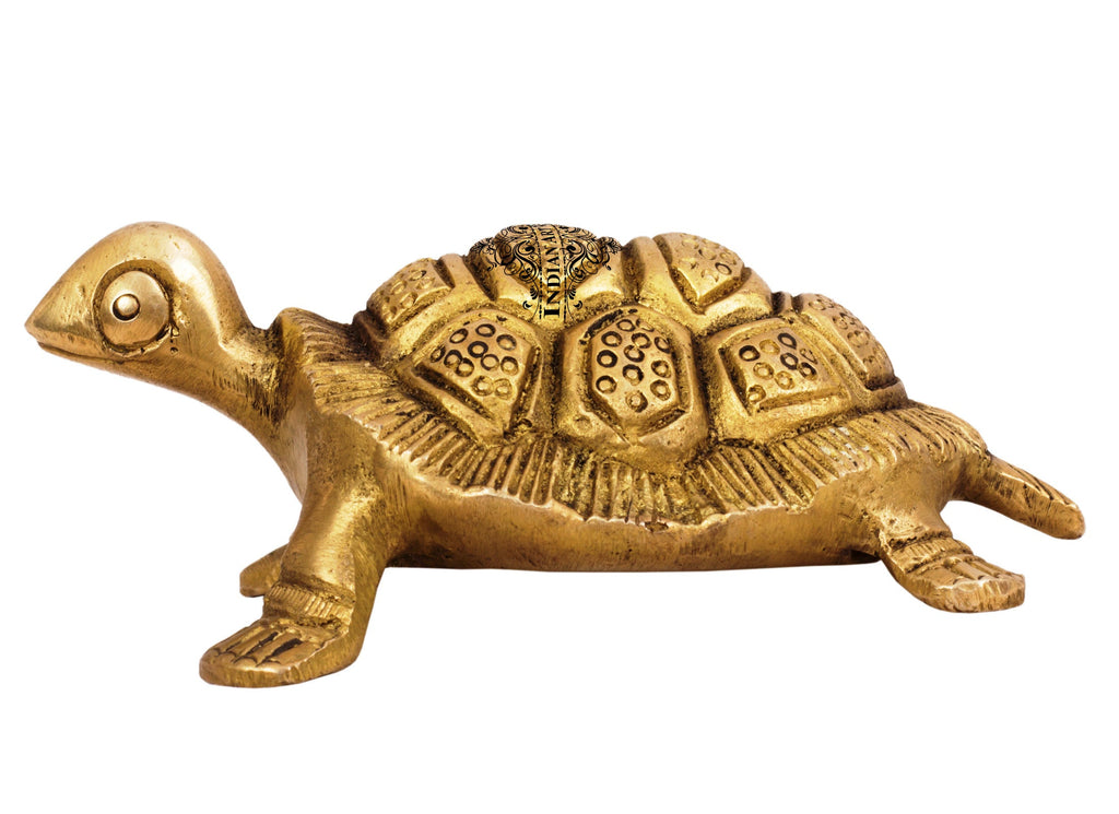 Indian Art Villa Handmade Brass Vastu Tortoise Turtle, Increase Life Positive Energy