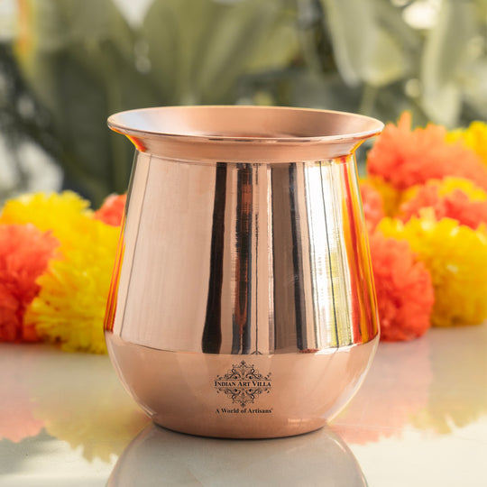 Plain Copper Lota Kalash Pot, Pooja Temple Home Office