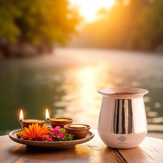 Plain Copper Lota Kalash Pot, Pooja Temple Home Office