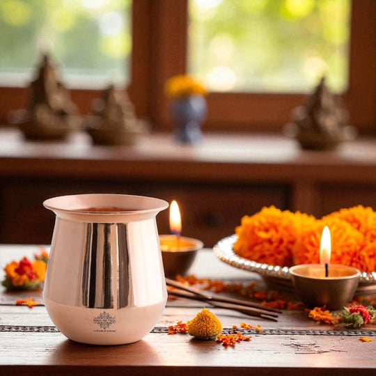 Plain Copper Lota Kalash Pot, Pooja Temple Home Office
