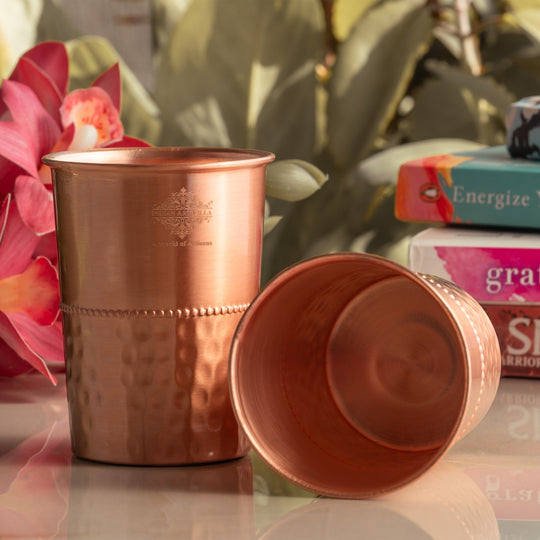 Pure Copper Glass With straight vertical sides- 275 ML