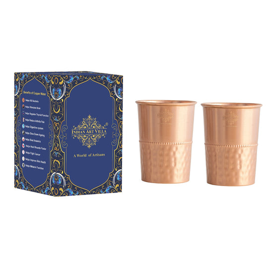 Pure Copper Glass With straight vertical sides- 275 ML