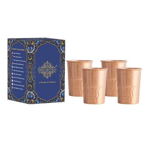 Pure Copper Glass With straight vertical sides- 275 ML
