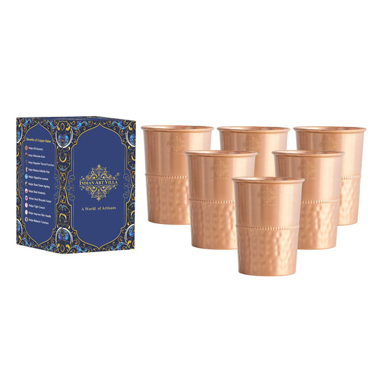Pure Copper Glass With straight vertical sides- 275 ML