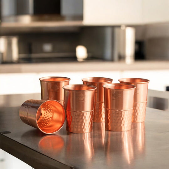Pure Copper Glass With straight vertical sides- 275 ML