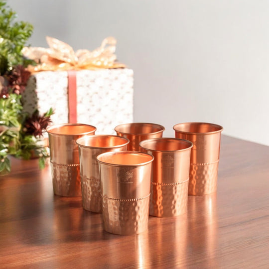 Pure Copper Glass With straight vertical sides- 275 ML