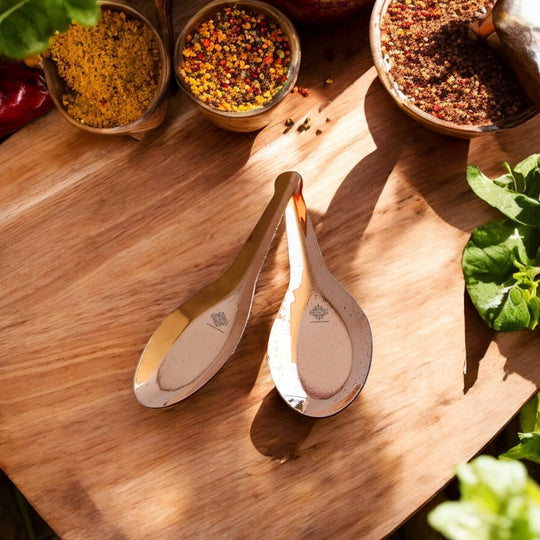 Handcrafted Pure Copper Masala Spoon – Elegant & Traditional Spice Serving Spoon