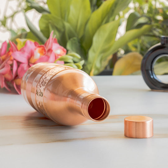 Pure Copper Water Bottle With Maharaja Style