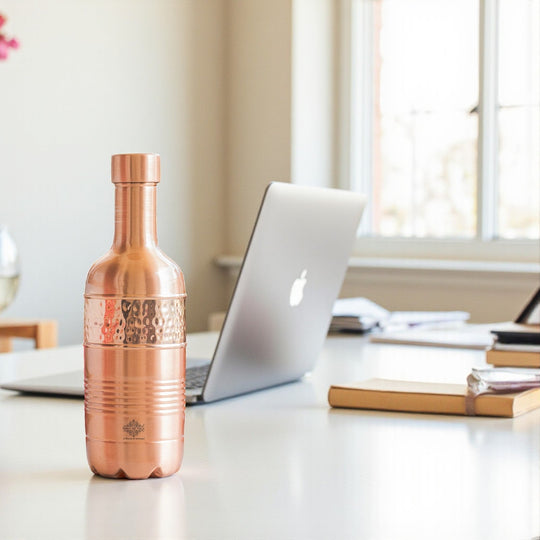Pure Copper Water Bottle With Maharaja Style