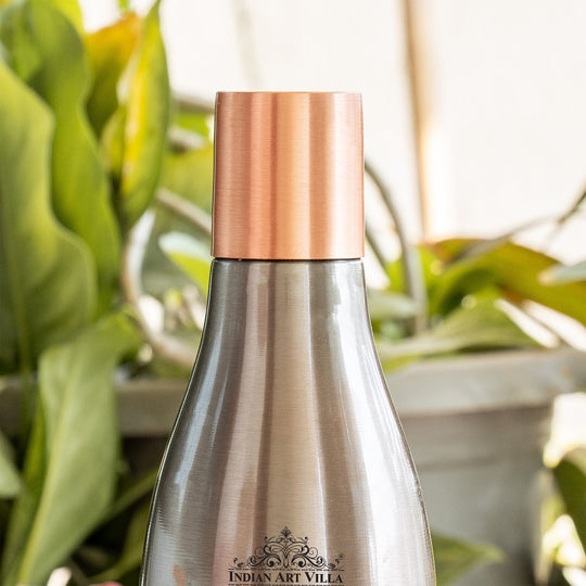 Half Embossed Copper Bottle with Lacquer Coated Finish With Nickel Plating