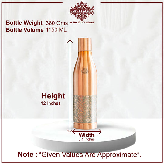 Half Embossed Authentic Copper Bottle 1150 ML