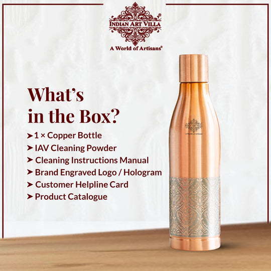Half Embossed Authentic Copper Bottle 1150 ML