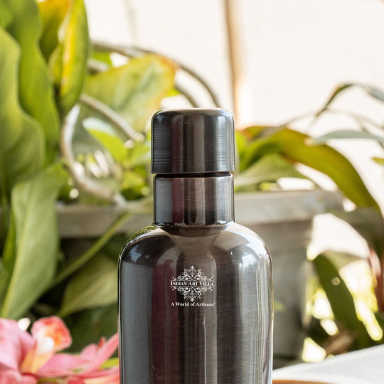 Pure Copper Bottle With Antique Finish Half Embossed- 750 ML