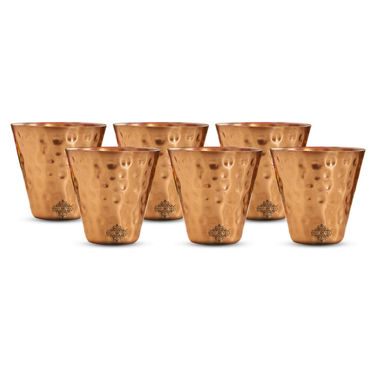 Copper Shot Glass With Hammered Design, Barware & Drinkware