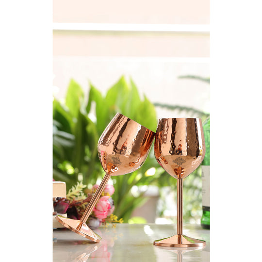 Pure Steel with Copper Plated Hammered Cocktail Glass Barware 350 ML