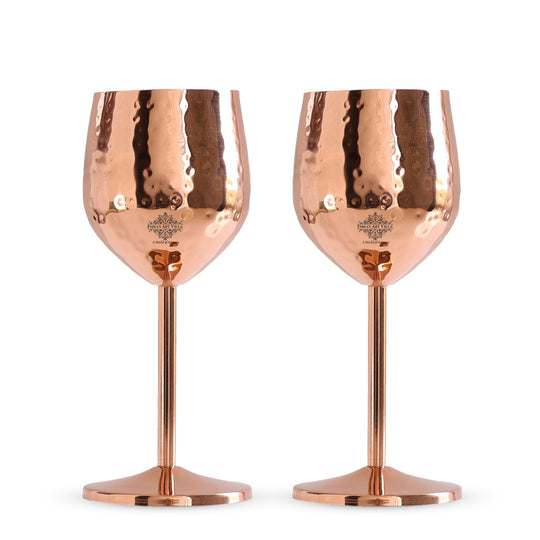 Copper-plated hammered cocktail glass by stainless steel barware for wine, drinks, and party serving