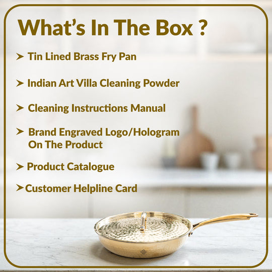 Pure Brass Sauce Pan with Lid, Handle and Tin Lining Inside