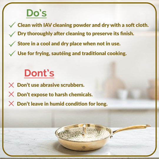 Pure Brass Sauce Pan with Lid, Handle and Tin Lining Inside