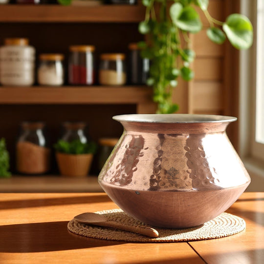 Copper Handi / Degchi With Inside Tin Lining-Cookware & Serveware